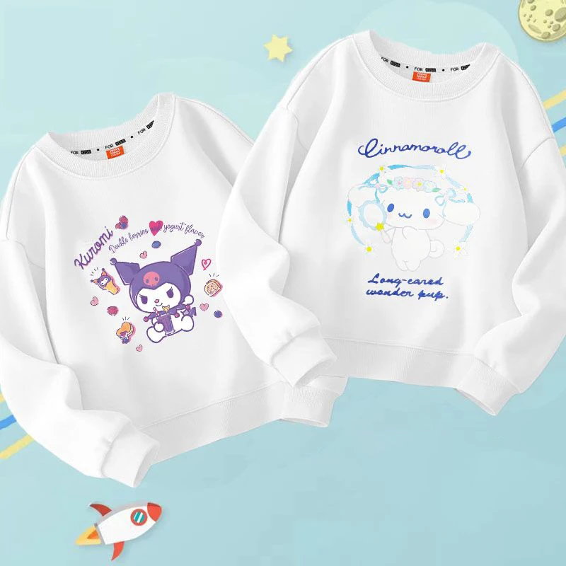 1 2pcs Cinnamoroll Clothes Autumn Winter New Sanrio Anime Long Sleeve Shirt Cute Cartoon Kuromi Hoodie Stuff Lovely Toys for Kid