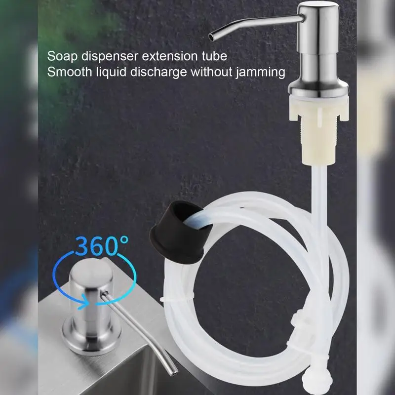 Dispenser di sapone liquido per lavello Dispenser di lozione per le mani con testa in acciaio inossidabile Accessori da cucina per pompa per bottiglia di sapone da appoggio