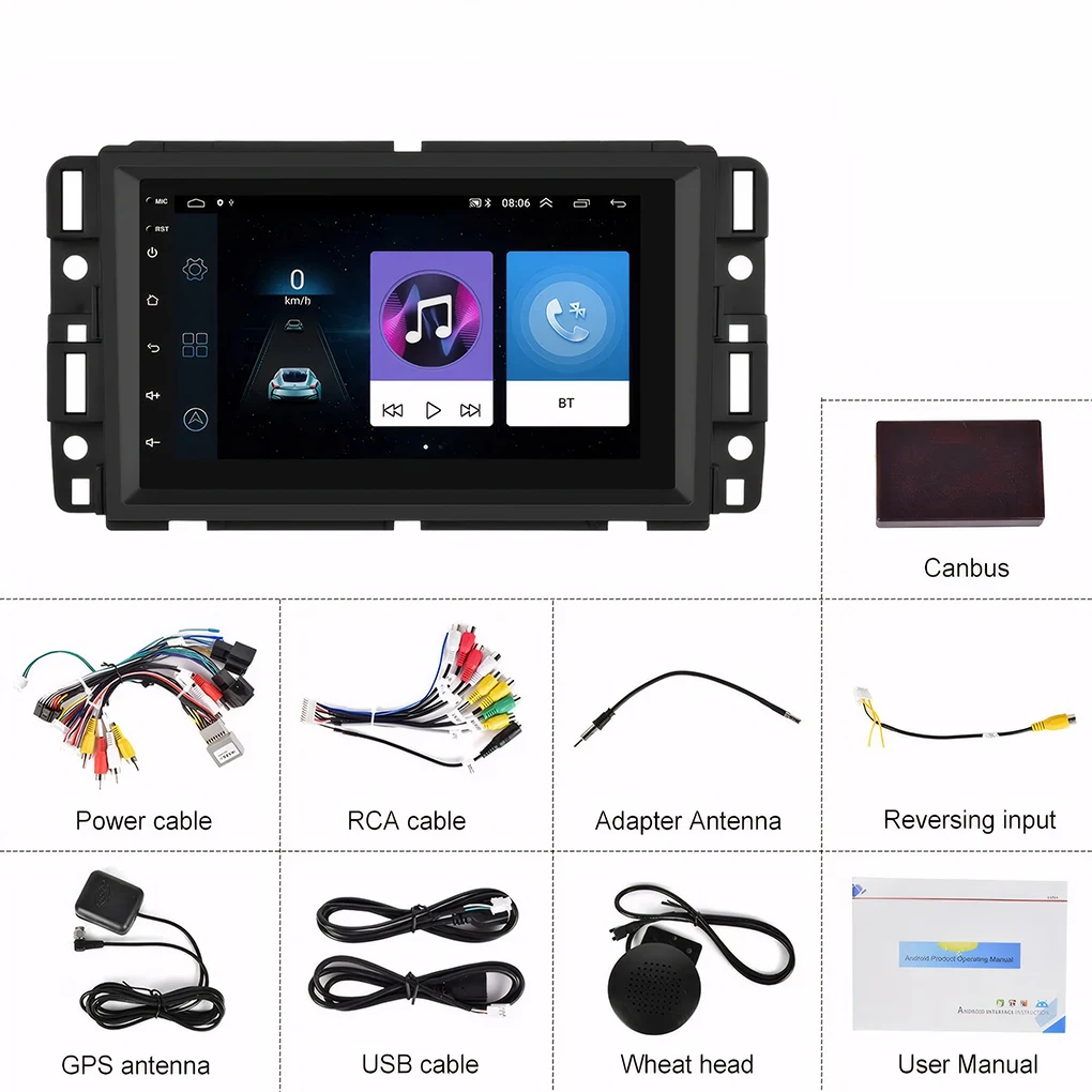 for GMC Yukon Chevy Silverado Sierra 7 inch Android 13 navigation car radio Wireless Carplay Android Auto 2+32G Car Stereo Playe