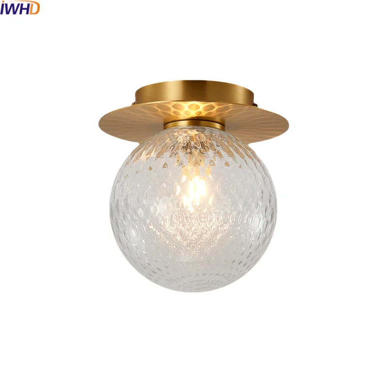 

IWHD Iron Glass LED Ceiling Lamp Ball Shape Corridor Balcony Living Room Light Home Lighting Modern Ceiling Lights Fixtures