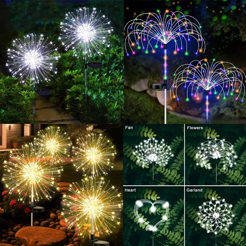 

Solar Firework LED Stake Lights Outdoor Garden Decor Pathway Fairy Light Waterproof Yard Lawn Patio Landscape Decor Solar Lamp