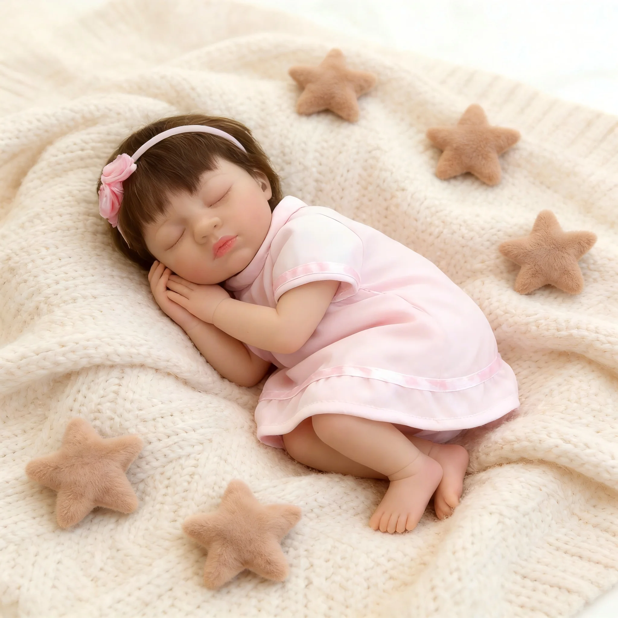 Lalki Reborn 33 cm, lalki z pełnym ciałem dla dziewczynek, idealne na prezenty świąteczne i urodzinowe (33 cm)