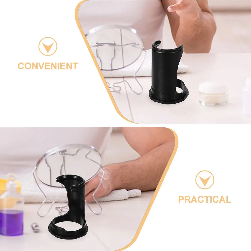 2 قطعة حامل فرشاة اللحية أسود محمول فرشاة الحلاقة حامل تخزين الرف أداة التهيأ تجفيف عرض المنظم للرجال الحلاقة #3