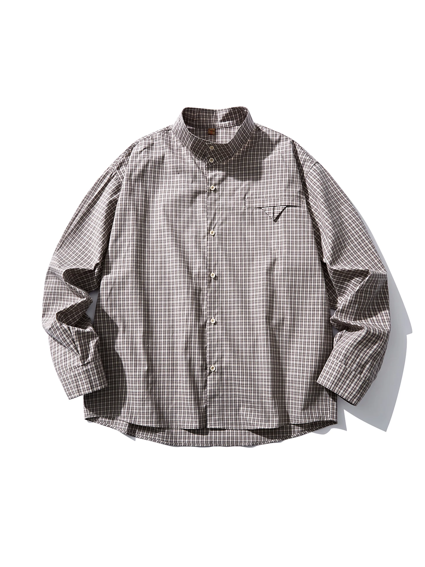 

American Retro Color Blo Plaid Splice Collar Men's Casual irt Spring New Lazy Sle Couple Loose Fit Cotton Long Sve