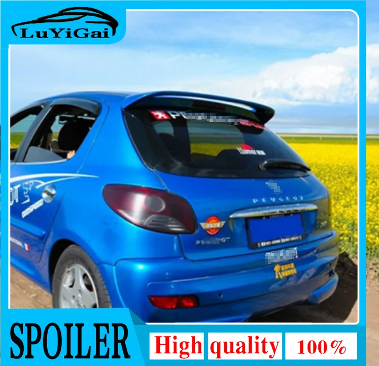 For Peugeot 206 Spoiler High Quality ABS Material Car Rear Wing Primer Color Rear Spoiler For Peugeot 206 207 Spoiler