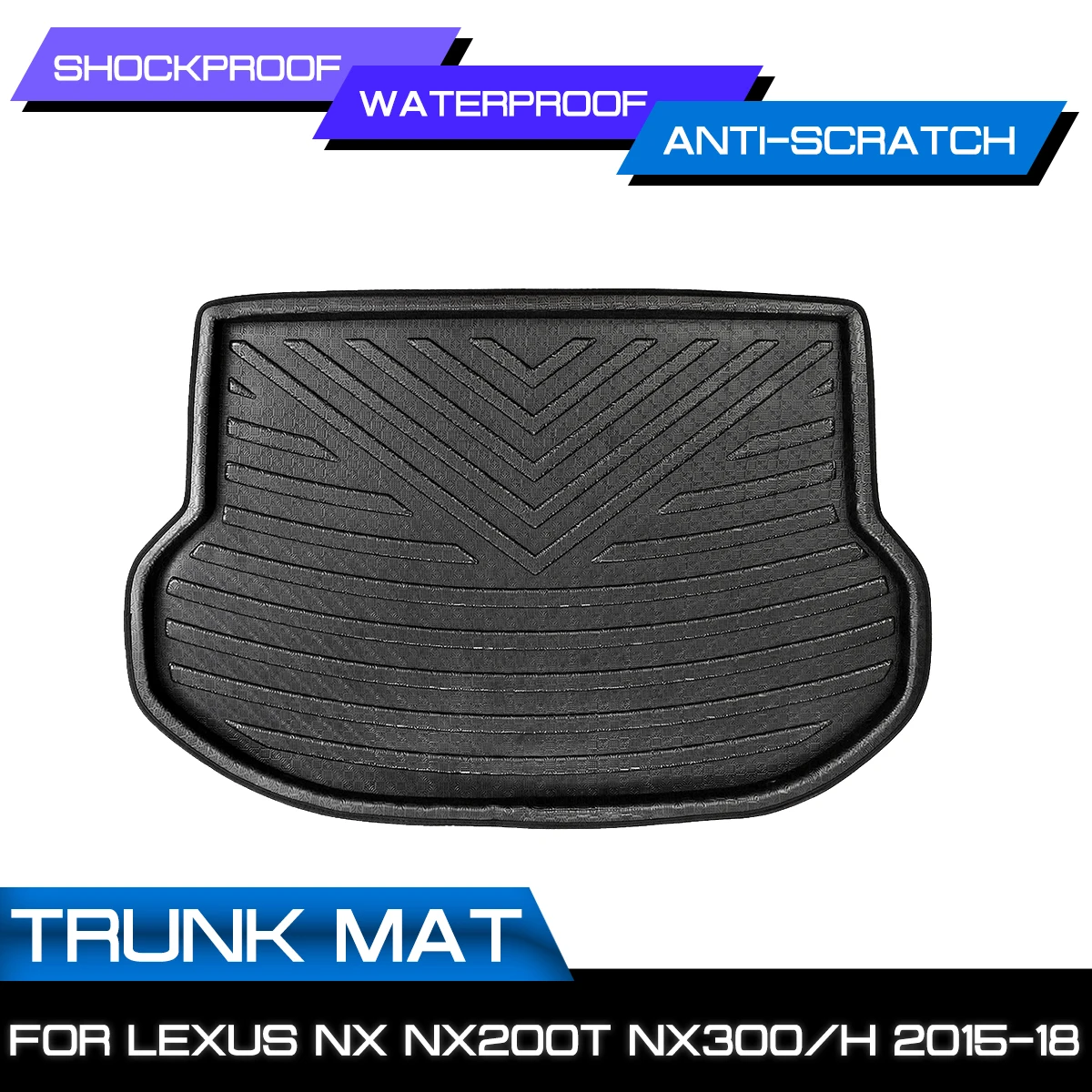 for Lexus NX NX200T NX300H NX300 2015-2018 Rear Trunk Mat Floor Tray Carpet Mud Kick Pad Cargo Boot Liner Car Accessories