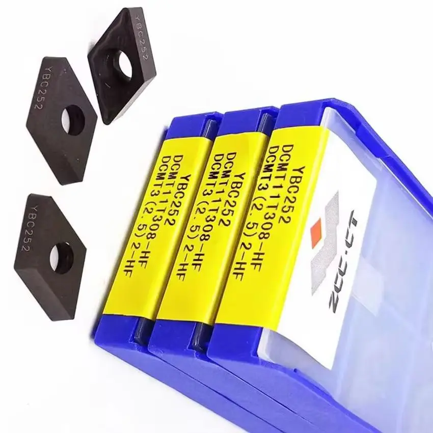 

DCMT11T302-HF YBC252/DCMT11T304-HF YBC252/DCMT11T308-HF YBC252 DCMT32.51 DCMT32.52 ZCC.CT Твердосплавные пластины с ЧПУ Токарные инструменты