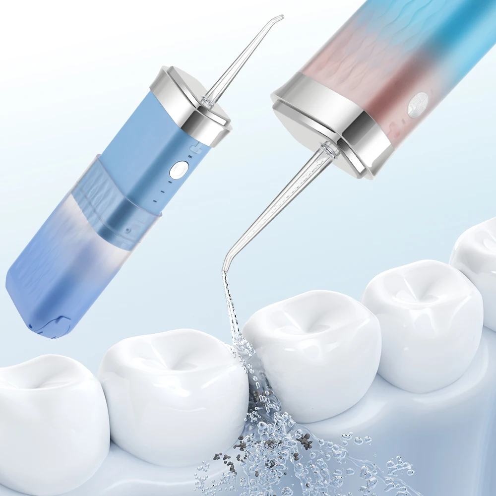 Limpador de branqueamento de dentes portátil, ferramentas de lavagem bucal para adultos, fio dental de água dobrável, recarregável, 3 modos, irrigador oral para viagens