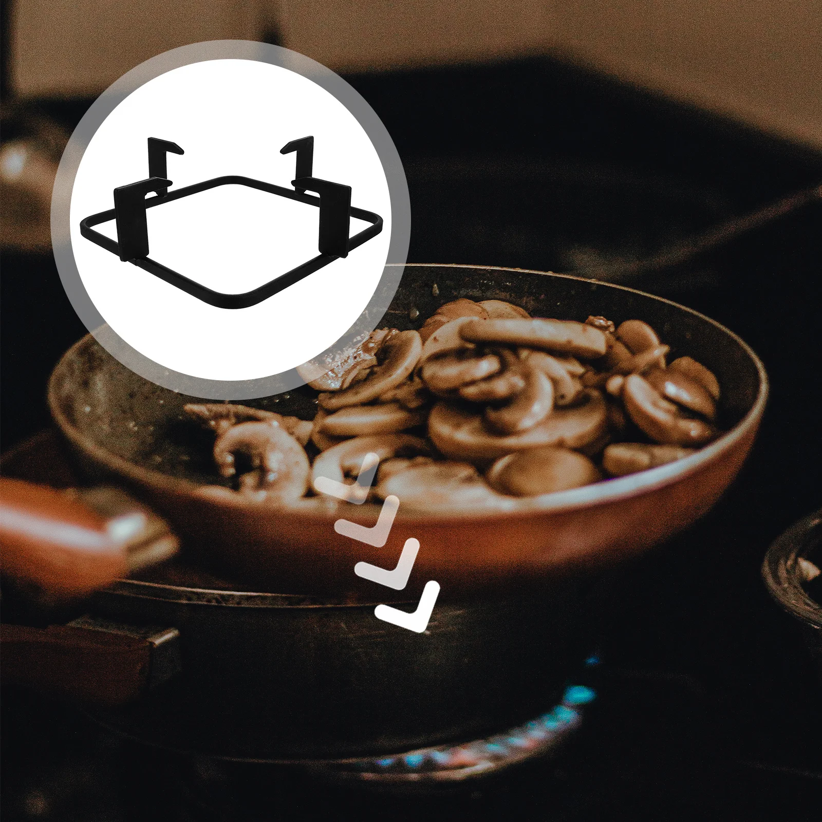 

20.7cm Wok Support Rack Anti-Slip Gas Stove Bracket Heavy Duty Cast Iron Pan Stand for Stable Cooking Stove Accessories Kitchen