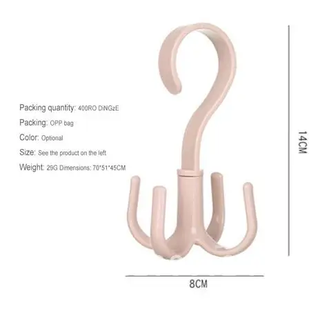 Bag Holder Space Saving Bag Hanger Wardrobes Clothes Rack Degree Rotation Shoes Belt Scarf Hanging Rack Kitchen Pot Pan Hanger