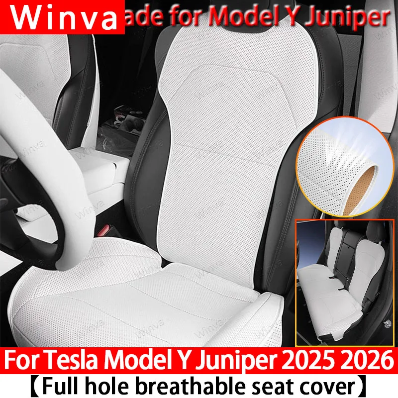 Car Seat Cover for New Tesla Model Y Juniper 2025 2026 Full Car Seat Cushion & Backrest Cushion Car Interior Accessories
