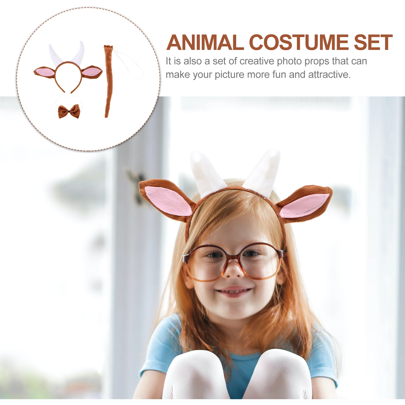 

1 set Goat Adult Sheep Ears Furry Headband Costume Animal Animal Headband Costume Props Party Accessories Hair Tools
