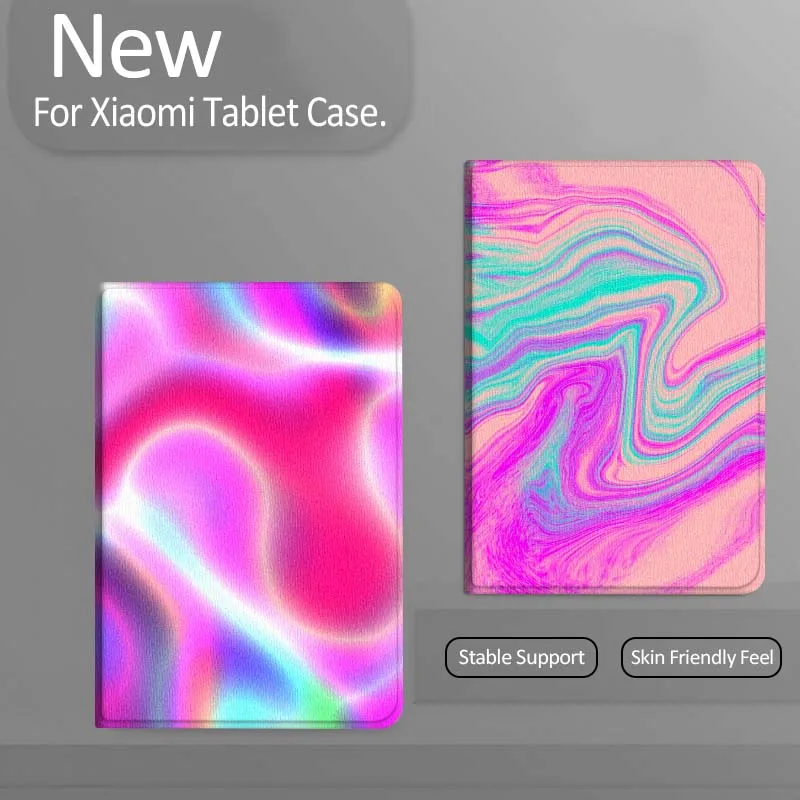 

Pink Blue Swirl Pattern Tablet Case For Xiaomi Redmi Mini Pad SE K 2 4 5 6 7 8 2023 2025 11 8.8 11.2 10.1 Pro Gift