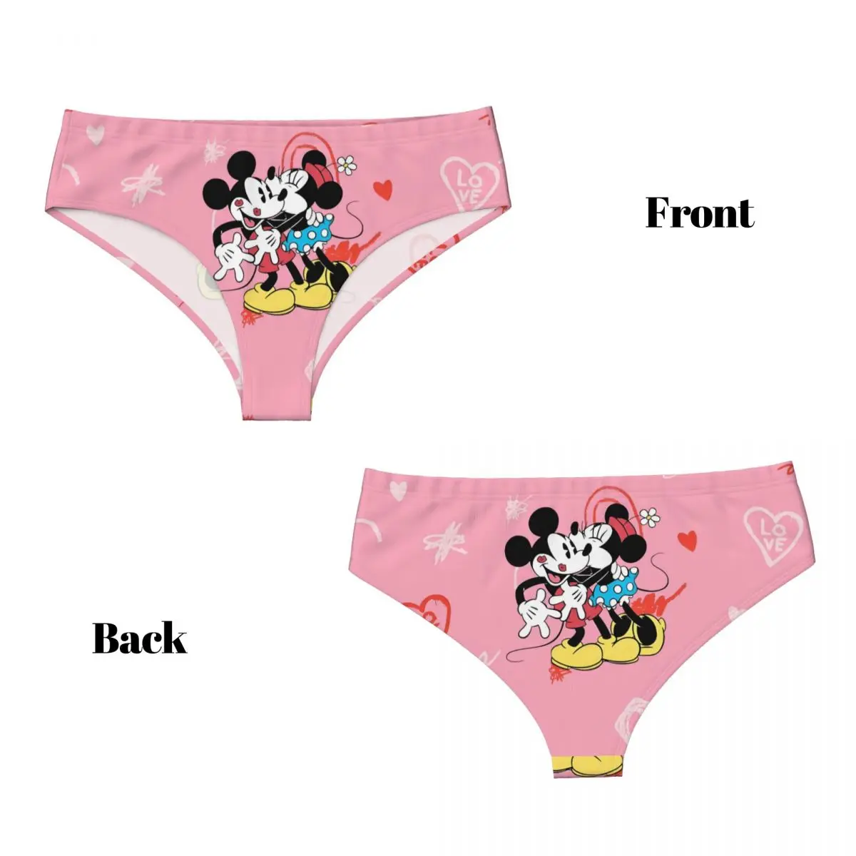 مخصص ميكي ماوس ميني الرسوم المتحركة فيلم قبلة ملخصات الملابس الداخلية النسائية مريحة تمتد أنيمي سراويل