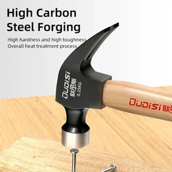 Wooden Handle Sheep Horn Hammer Household Hammer Shockproof and Shock-absorbing Hand Hammer Big Hammer Head Knocking Tool
