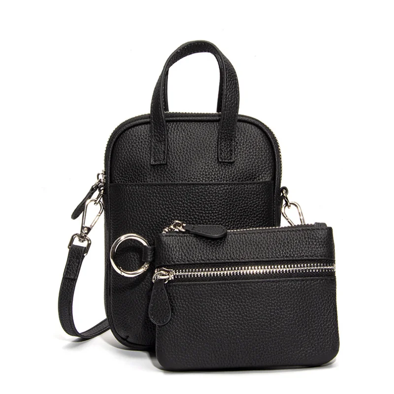 New Genuine Leather Crossbody Bag Fashionable Single Shoulder Women's Bag Cowhide Bag,Hanging Wallet Pocket
