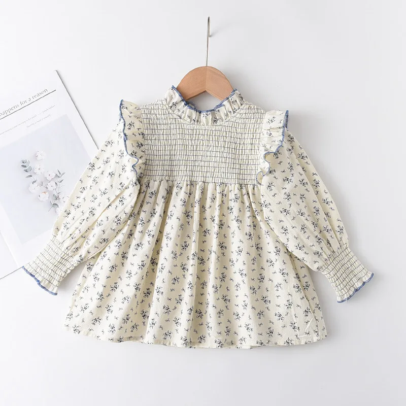 

Baby Shirt New Style Girls Floral Shirt Children's Pure Cotton Autumn Long Sleeve Top Doll Shirt