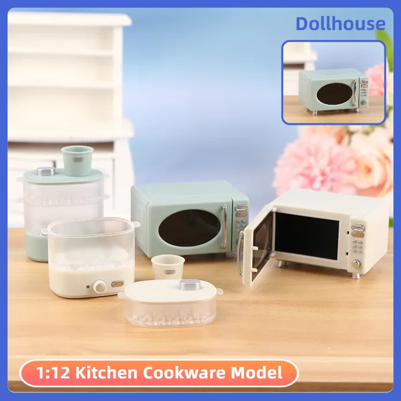 1:12 Mikrowelle Ofen Brot Schrank Dampf Box Haushalt Elektrische Puppenhaus Miniatur Dekor Spielzeug Puppenhaus Zubehör