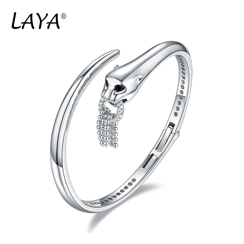 

LAYA 925 Sterling Silver Link Zircon Bracelet For Men Women Unique Design Plain Silver Original Modern Jewelry 2025 Trend