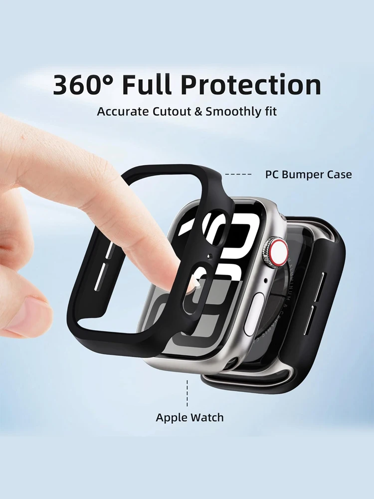 Abdeckung für Apple Watch Case Serie 10 11 46 mm 42 mm Zubehör Smartwatch Protector Hohl PC Bumper iWatch 11 46 mm Schutz