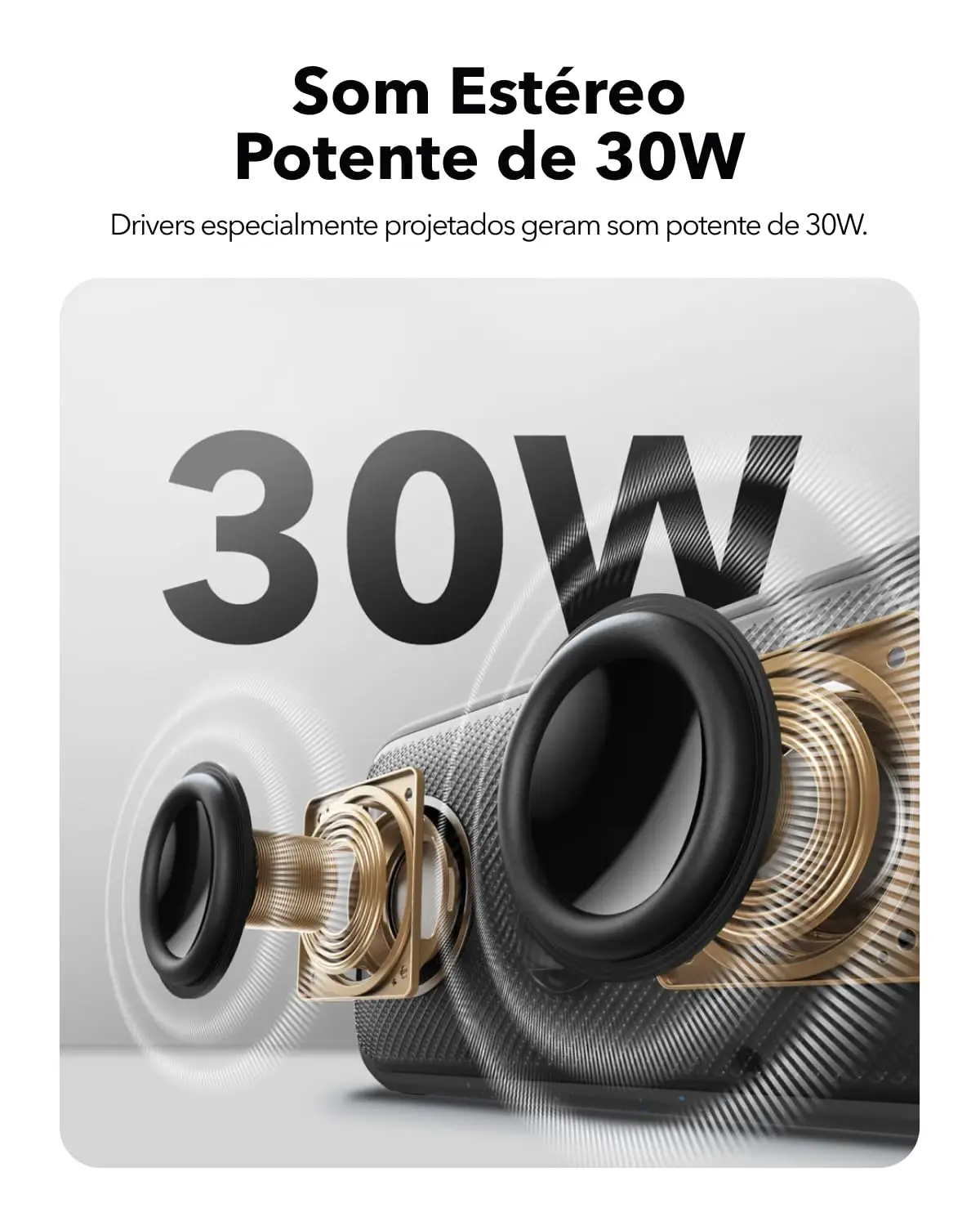مكبر صوت ساوند كور موشن 300 لاسلكي عالي الدقة مع BassUp، مكبر صوت بلوتوث مع تقنية SmartTune، صوت ستيريو 30 وات #3