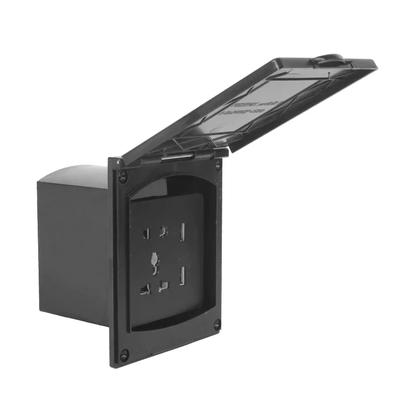 

86mm Waterproof Power Outlet Box – USB & AC Socket for RV, Motorhome & Caravan (IP65)