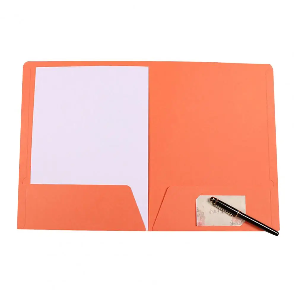 School Paperwork Organizer Color-coded A4 Double File Folder with Business Card Slot for Paperwork Organization Visual Appeal