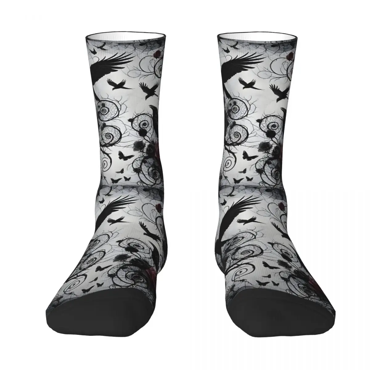 Crow And Roses Kawaii Socks Sports Cartoon Pattern Socks