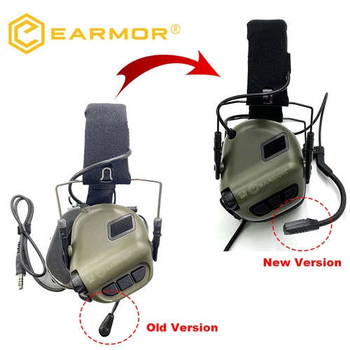 Imagen 2 del producto EARMOR M32 MOD4/SE orejeras de tiro auriculares tácticos con reducción de ruido con casco adaptador de riel ARC con adaptador Kenwood PTT nuevo