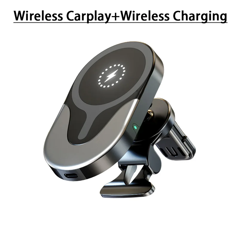 Adattatore wireless 2 in 1 CarPlay wireless + ricarica wireless per iOS CarPlay / Android Auto Supporta Wi-Fi 4+Bluetooth 4.2