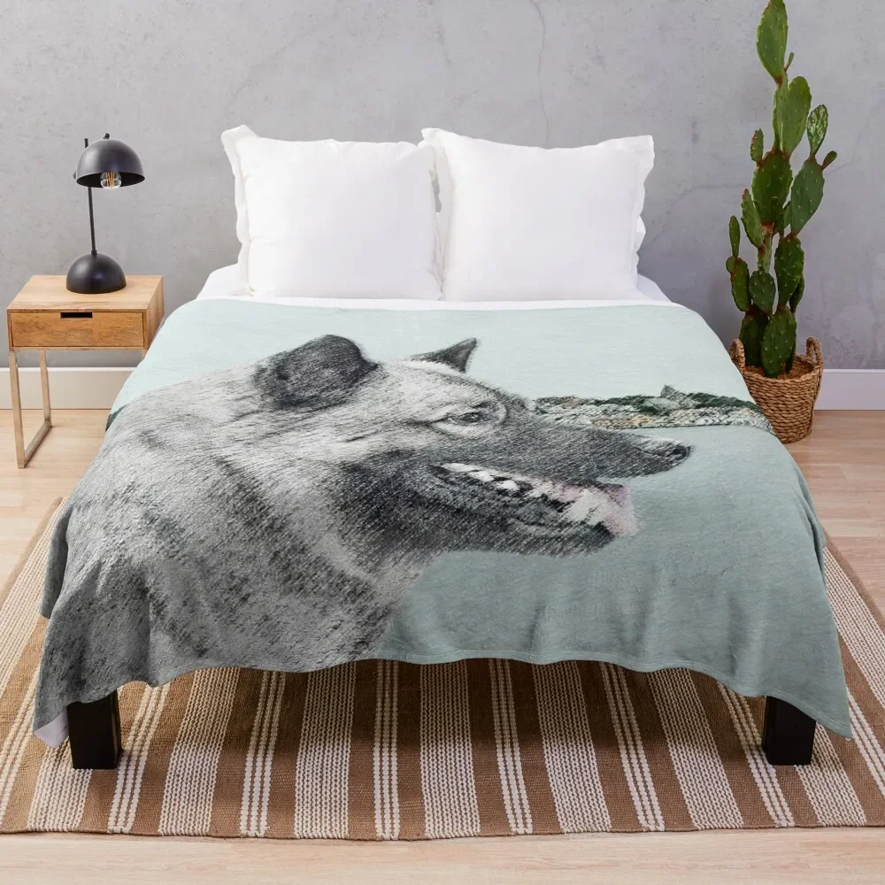 Norwegian Elkhound Throw Blanket Blankets For Bed Heavy Flannel Fabric Blankets