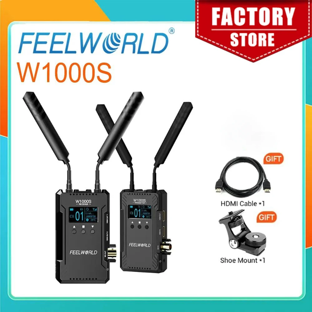 

FEELWORLD W1000S 1082P HD 1000FT Dual HDMI + SDI Input And Output Wireless Video Transmission System WIth Full Duplex