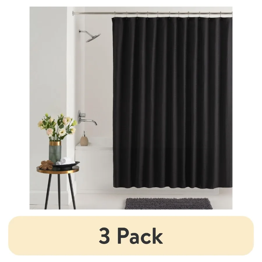 

3 pack Henderson Black Mosaic Polyester Shower Curtain 72 x 72