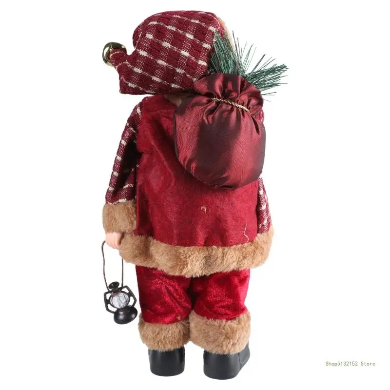 QX2E 11.8in Standing Naughty Nice Santa Christmas Figurine Holiday Decoration