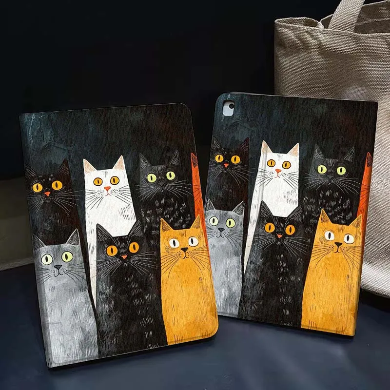 

Cartoon Five Cats Group For iPad Pro Air 5th 6th 7th 13 M3 M4 M5 12.9 13.3 inch 2018 2022 2024 2025 Tablet Case