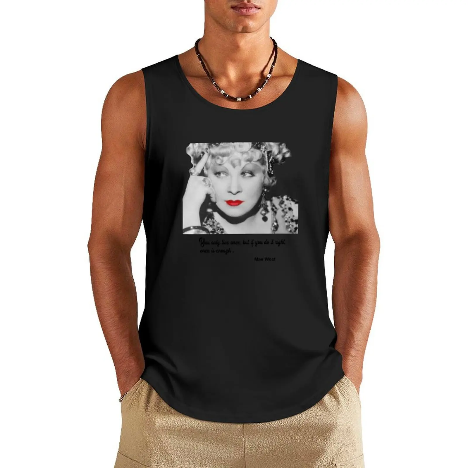 Mae West and quote Tank Top Gym wear sleeveless Men's t-shirts Men's sleeveless t-shirt summer clothes men 2024