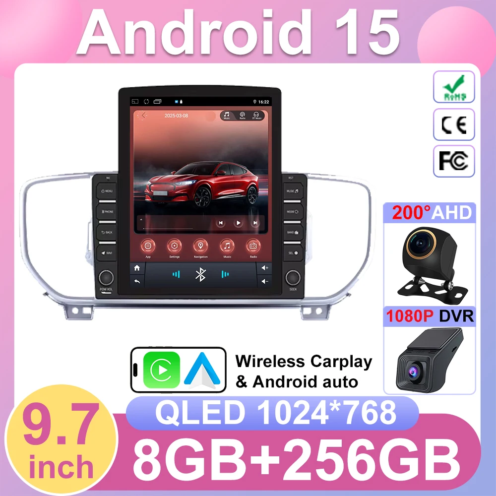 راديو سيارة أندرويد 9.7 بوصة لكيا سبورتاج 4 KX5 2016 ستيريو فيديو نظام تحديد المواقع والملاحة مشغل وسائط متعددة الملاحة رقم 2din DVD Dash Cam #1