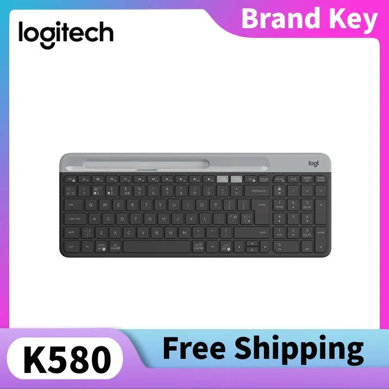 

Беспроводная клавиатура Logitech K580, кнопки переключения экрана включает подставку для телефона, поддержку переключения системы Windows/Android/Mac/iOS