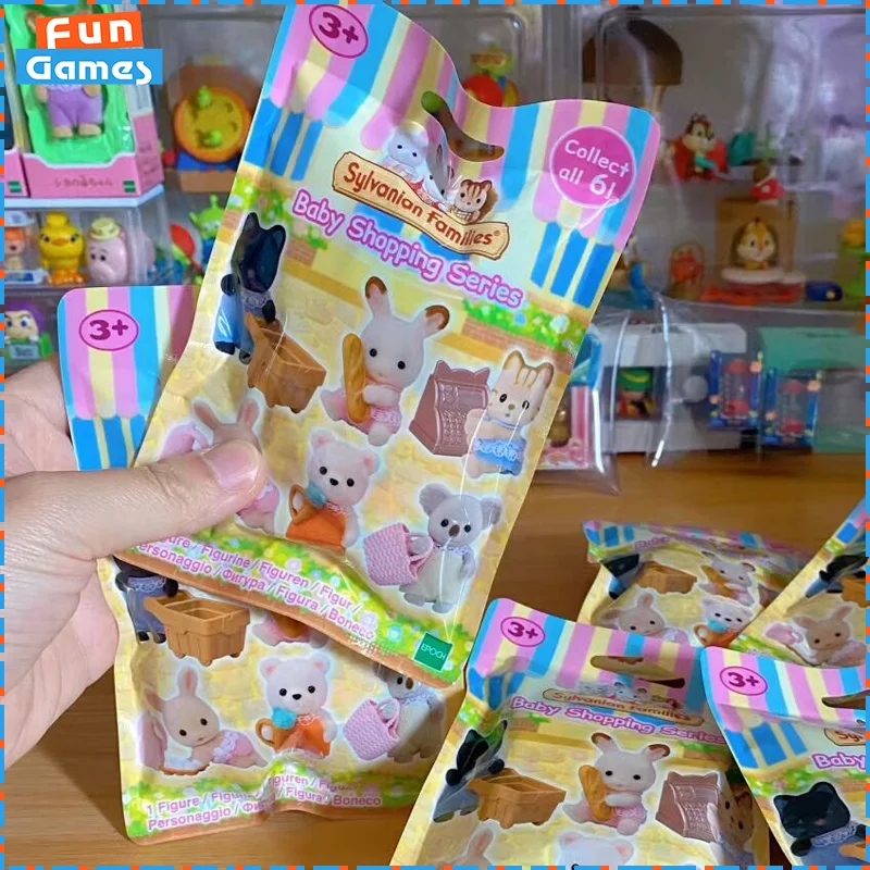 Kawaii Sylvanian Families Blind Box Shopping Series Ternurines Sylvanian Family Baby Dolls Ornament Model Girls Birthday Gift