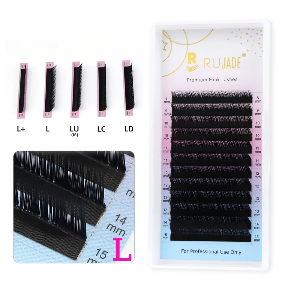 Rujade L M Curl Volume russo Estensione ciglia individuale Naturale morbido L/L+/LC/LD/LU(M) Curl Trucco professionale Ciglia finte