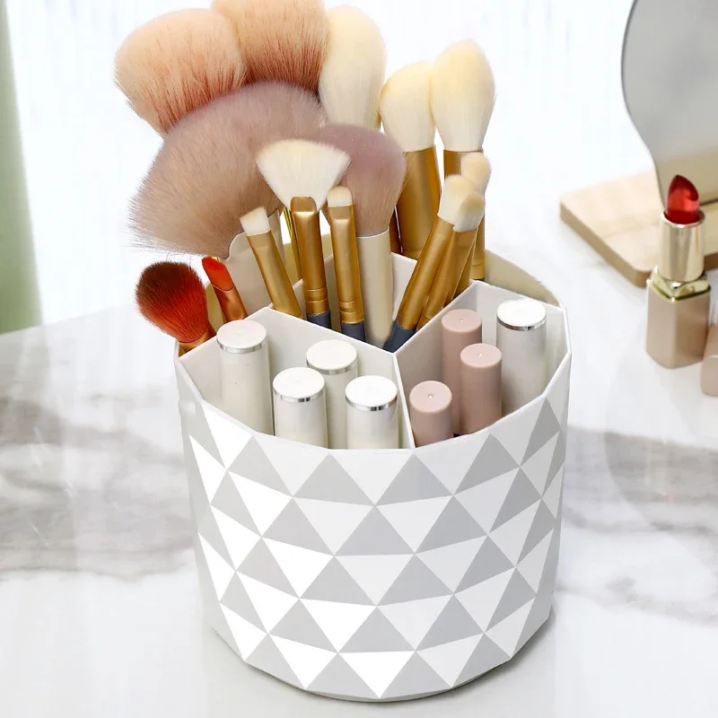 Pennello per trucco girevole da tavolo Cilindro Comò Organizzatore cosmetico Dormitorio Studente Rossetto Ombretto Portapenne per sopracciglia Scaffale