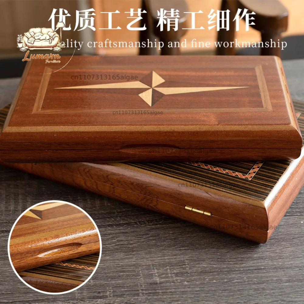 Multi-Size Solid Wood Backgammon Set Premium Mahogany with Solid Wood Veneer Exquisitely Crafted
