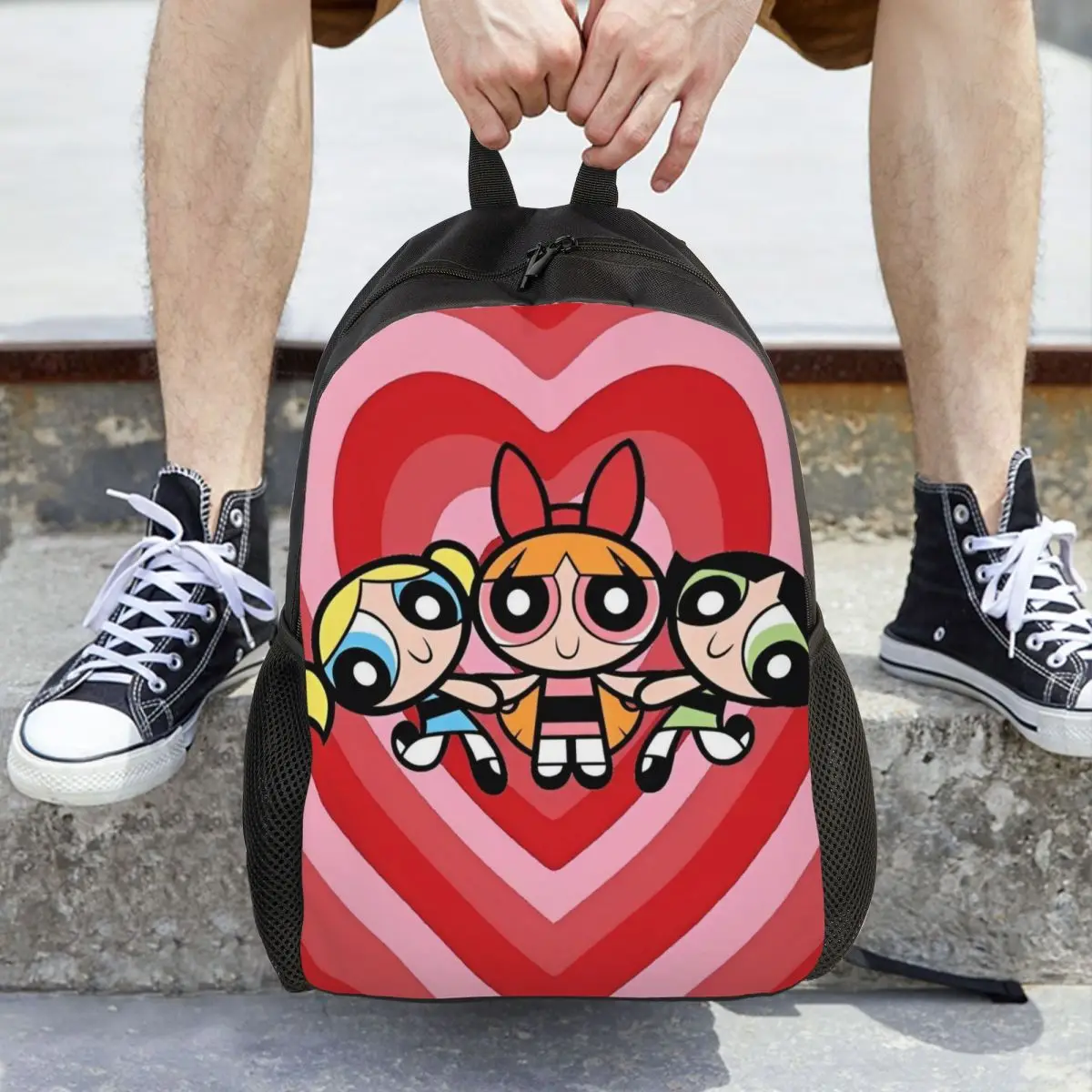 

Милый рюкзак для девочек с рисунком P-Powerpuff для мужчин и женщин, крутой школьный рюкзак для пешего туризма, путешествий, рюкзак для ноутбука, холщовые сумки на открытом воздухе
