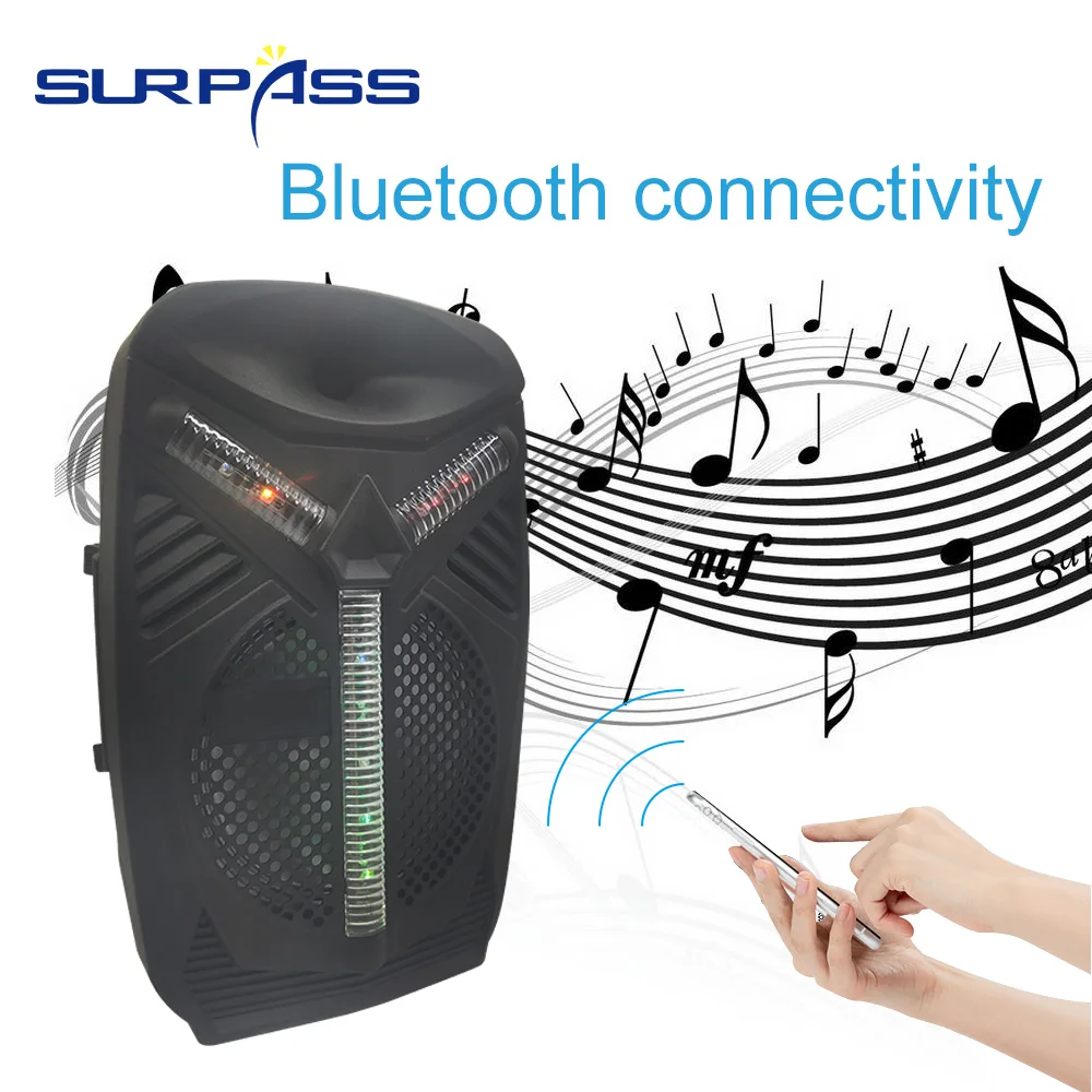 휴대용 스마트 블루투스 무선 스피커, 야외 스테레오 다기능 음악 확성기, 노래방 파티 피크닉용, 8 인치