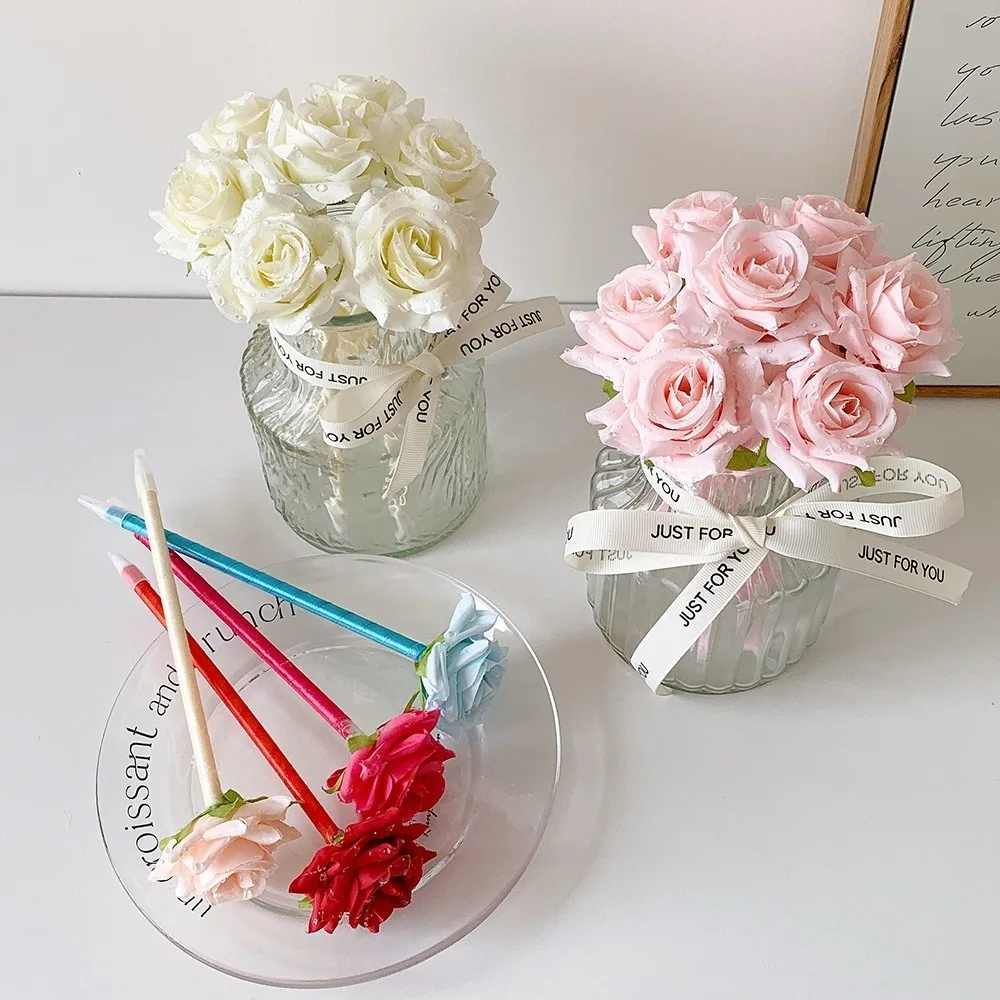 

Creative Design Portable Floral Gel Pen 0.5mm Artificial Flower Series Ballpoint Pen Multipurpose Black Ink Writing Pen