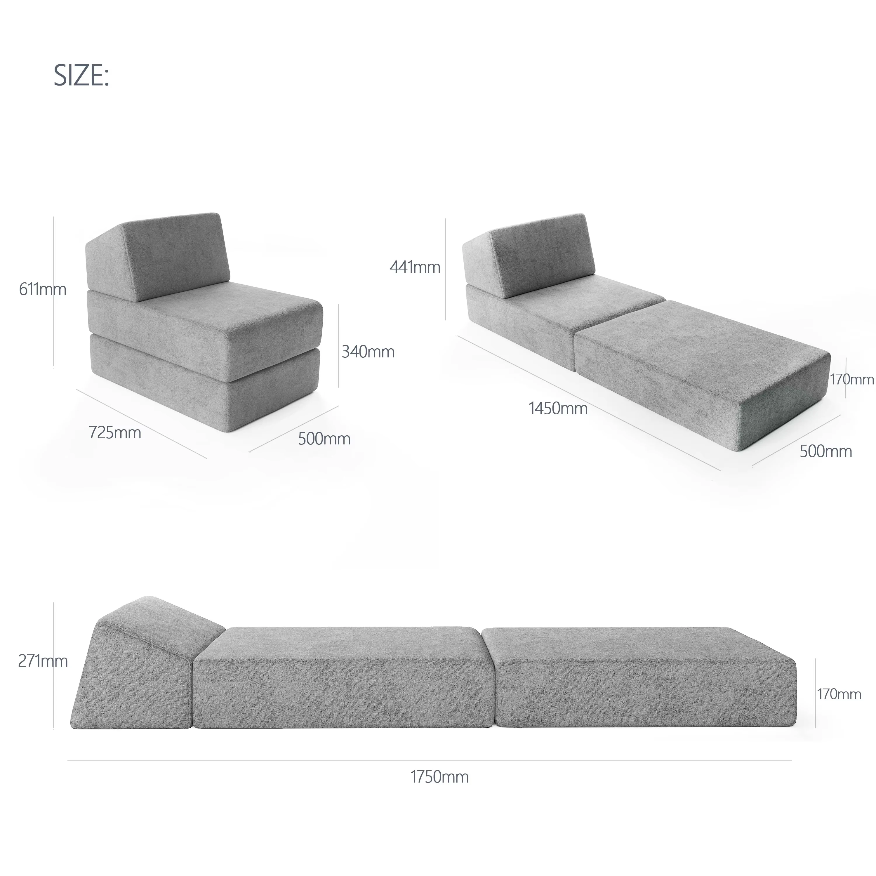 사이엔 도매 어린이 소파 침대 섹셔널 소파 압축 침대 3 모듈형 폼 싱글 체어 접이식 진공 싱글 소파 침대