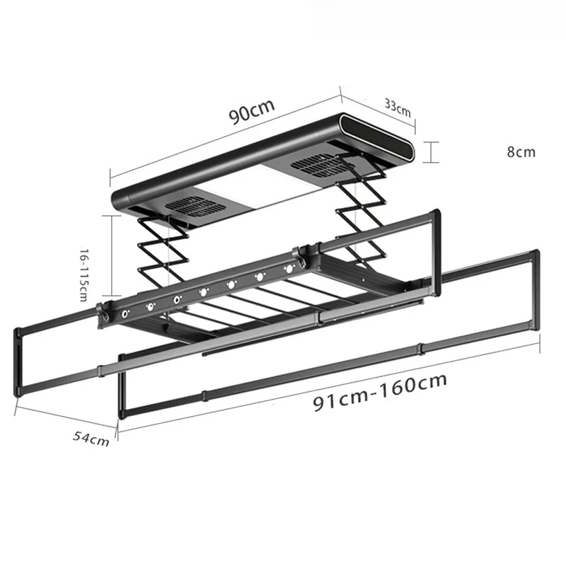 

For Apartment Balconies Smart Electric Clothes Drying Rack With Ultra-thin Foldable Retractable Side-mounted Design Suitable