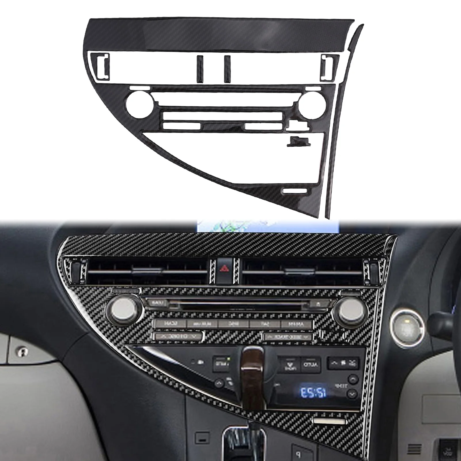 /Carbon /Fiber /Interior CD Panel Frame Trim Cover For Lexus RX350 RX450h 2010 2011 2012 Right Hand Drive Car Radio For Bezel De