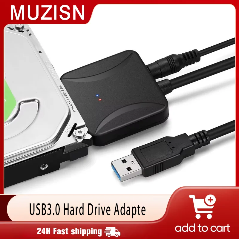 

Кабель SATA-USB 3.0 Конвертер адаптера жесткого диска USB-SATA для жесткого диска SSD 2,5 дюйма 3,5 дюйма с адаптером питания