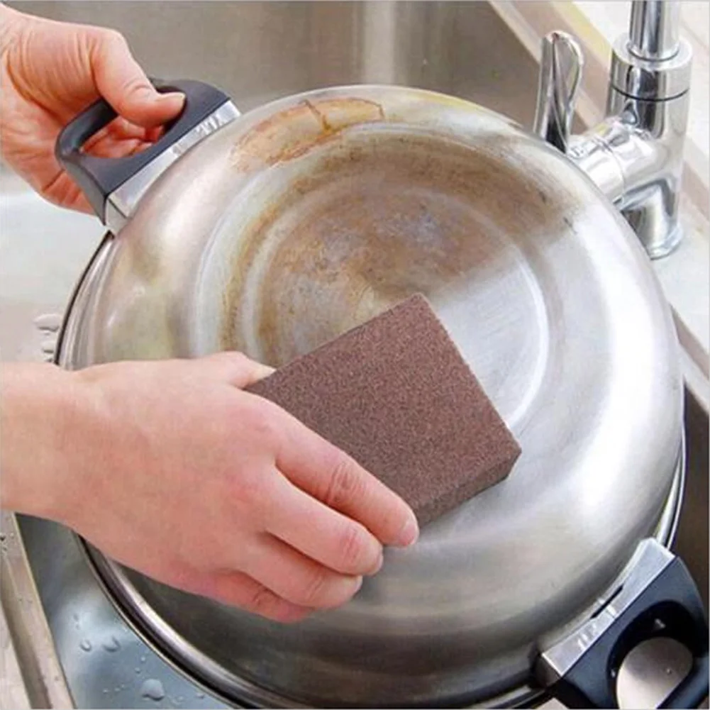 1PCS Kitchen Dishwashing Sponge Brush Carborundum Removing Rust Cleaning Brush Descaling Clean Rub Kitchen Accessories